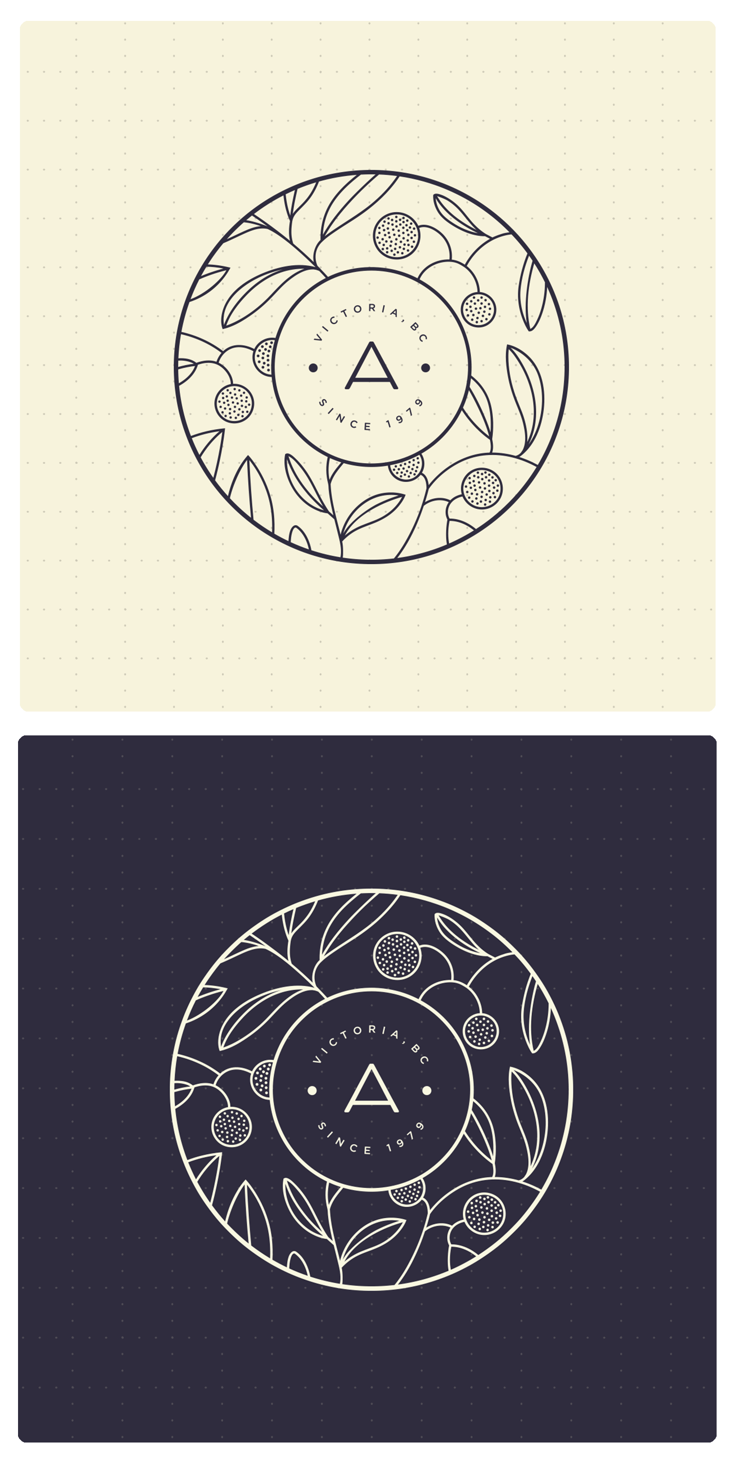 Positive and reversed construction of the Arbutus Limousines botanical crest