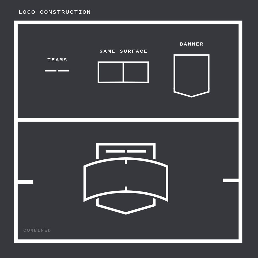 Construction and component details of the Gamesheet logo