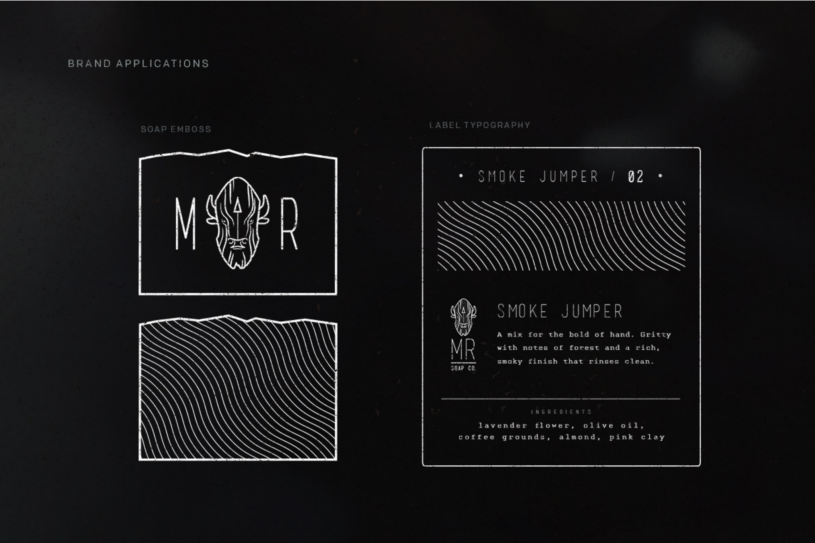 Medicine River Soap Co. label system and typography